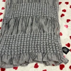 Gallery Light Gray Smocked Crinkle Scarf Wrap. New no tags.